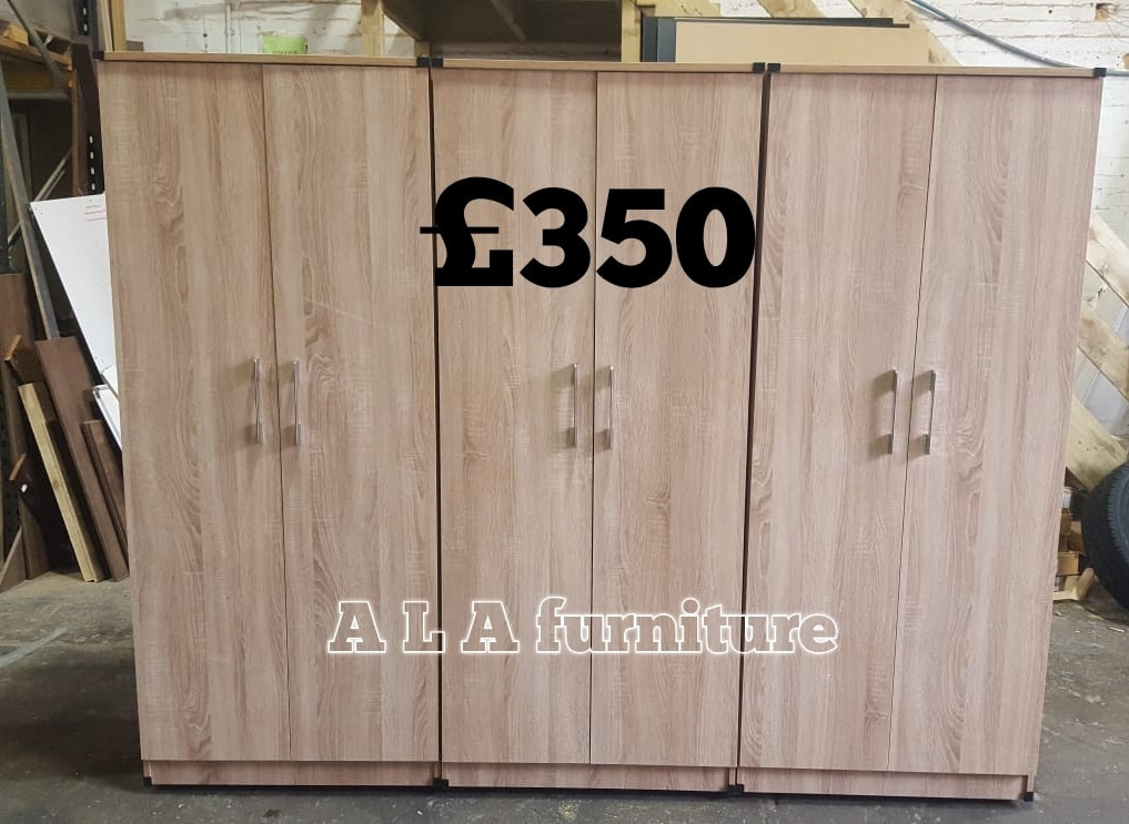 Ready assembled Classic 6 Door Mirrored Wardrobe