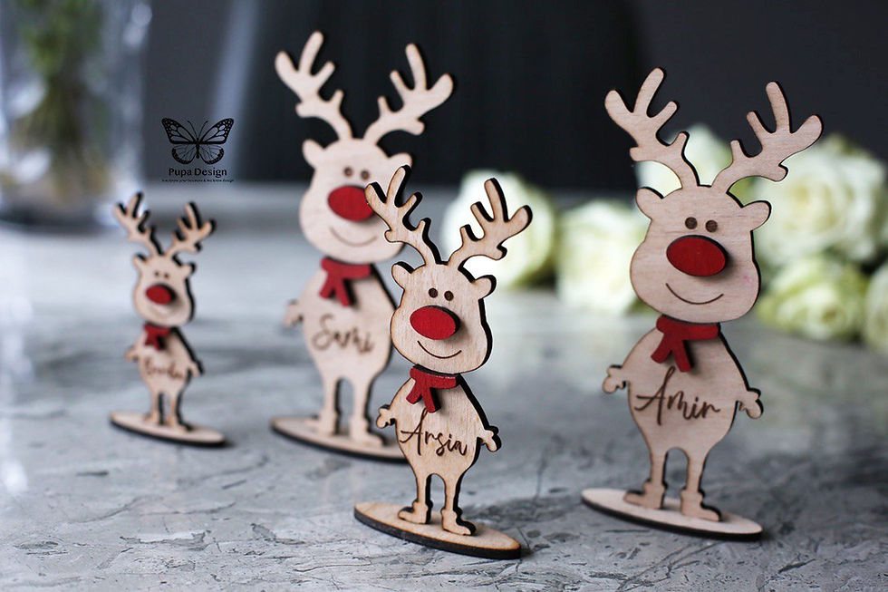 Thumbnail: Personalised Wooden Reindeer Decoration