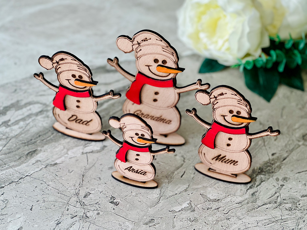 Thumbnail: Personalised Wooden Snowman Decoration