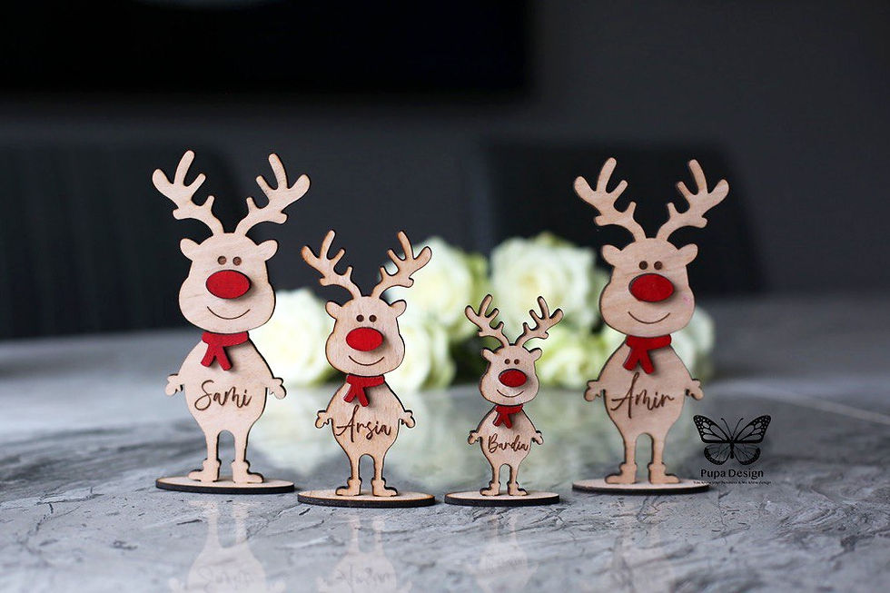 Personalised Wooden Reindeer Decoration