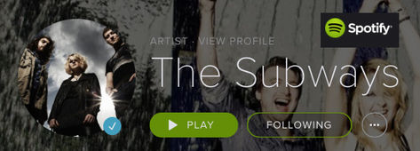 THE SUBWAYS SPOTIFY PLAYLISTS