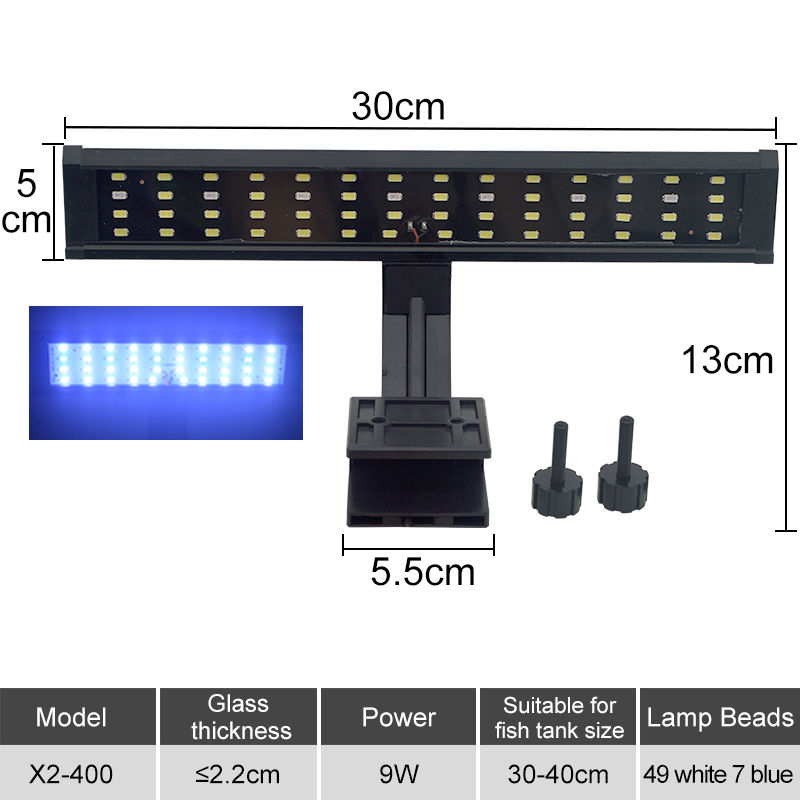 Thumbnail: Aquarium LED Fish Tank Light Super Slim Plants Grow Clip Lights Lamp Aquatic Aqu