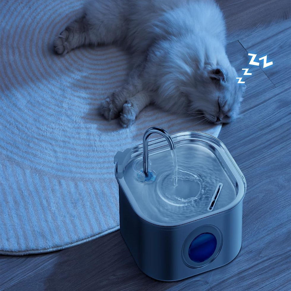 Thumbnail: ZYFeeder 2.2L Automatic Cat Water Fountain Square Stainless Steel Pet Water Feed