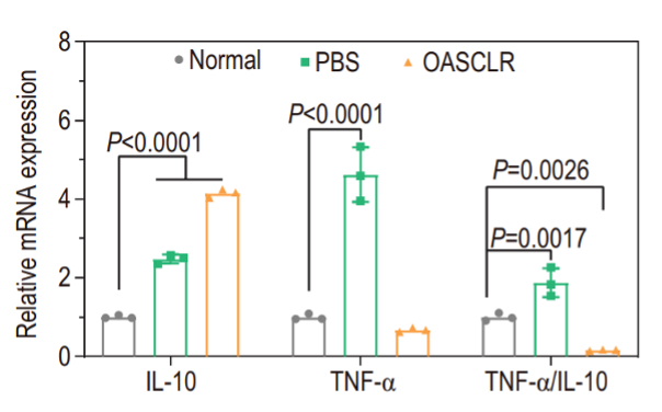 Figure 6: qRT-PCR analysis of gene IL-10 and gene TNF-α expressions in lung tissue of mice. Image taken from (Fu et al., 2022).