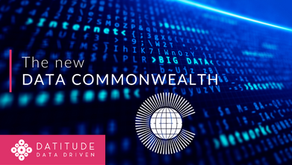 A new data commonwealth - commonwealth logo over data systems and text: The New Data Commonwealth. Datitude logo