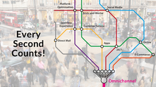 Photo of busy high street with an omnichannel map and text overlay Every Second Counts