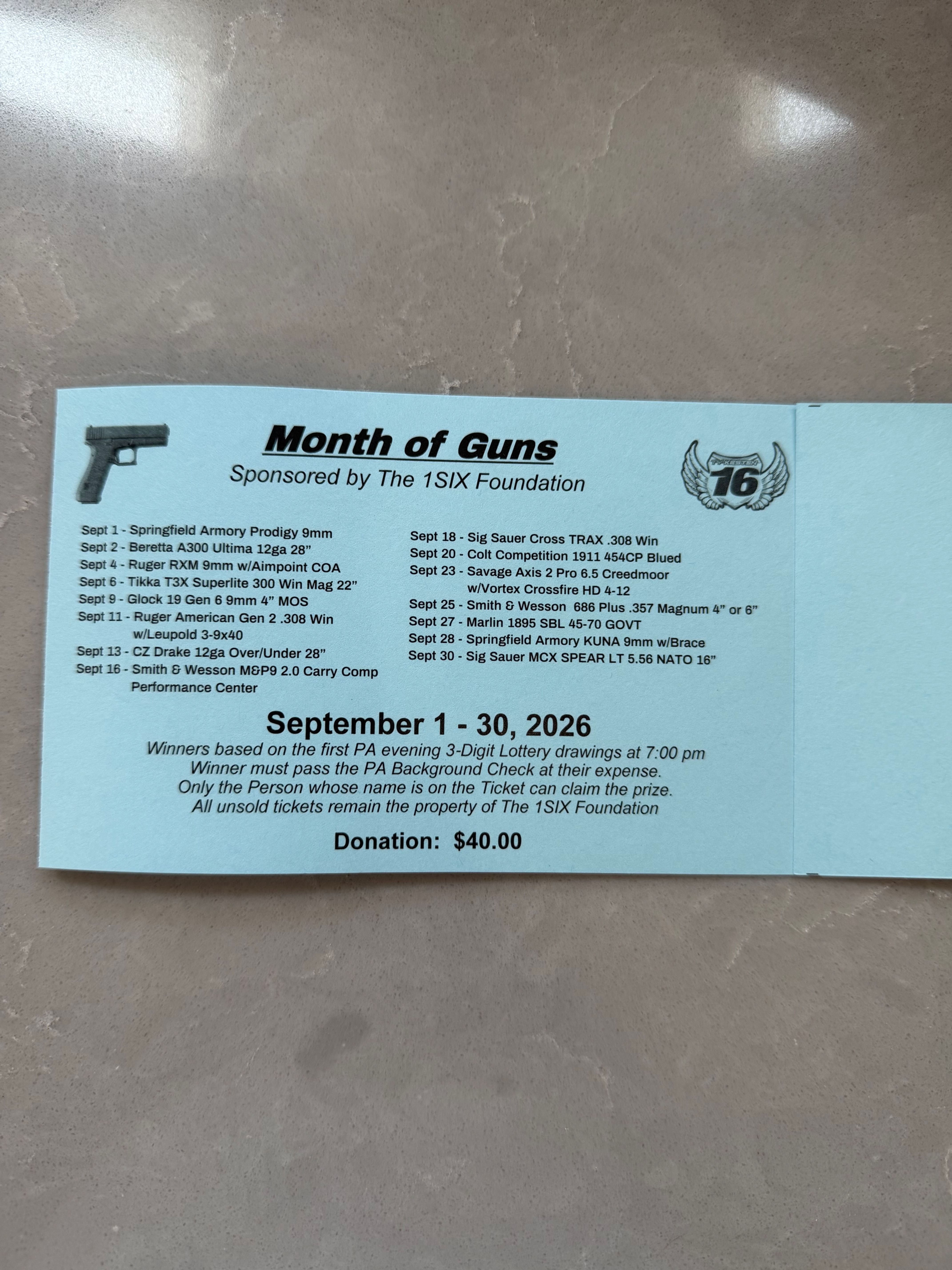 Month of Guns September 1-30, 2026