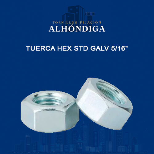 TUERCA HEX STD GALV 5/16"