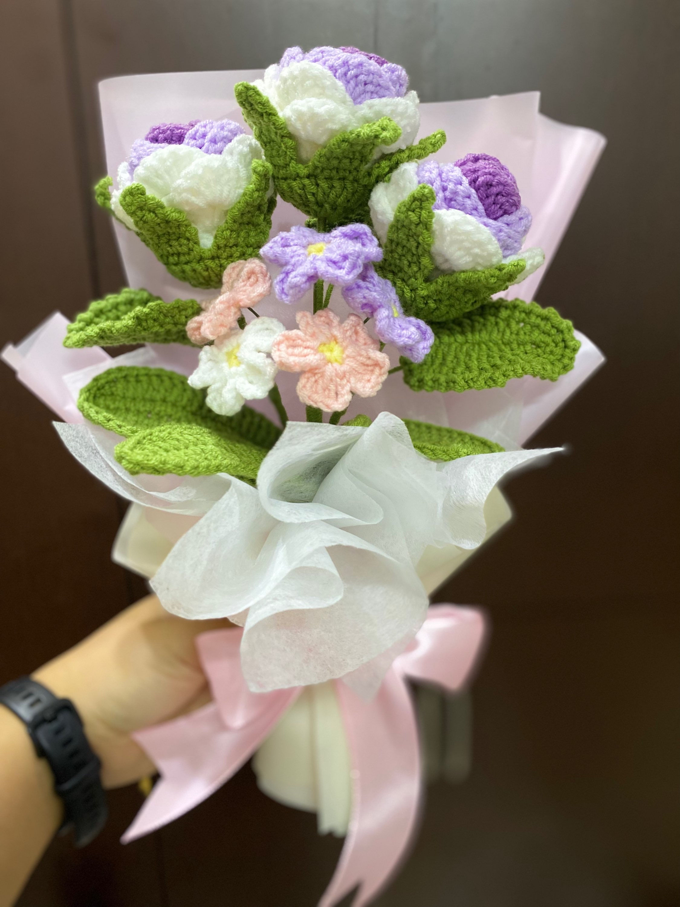 Color rose 3 stalk mix flower bouquet
