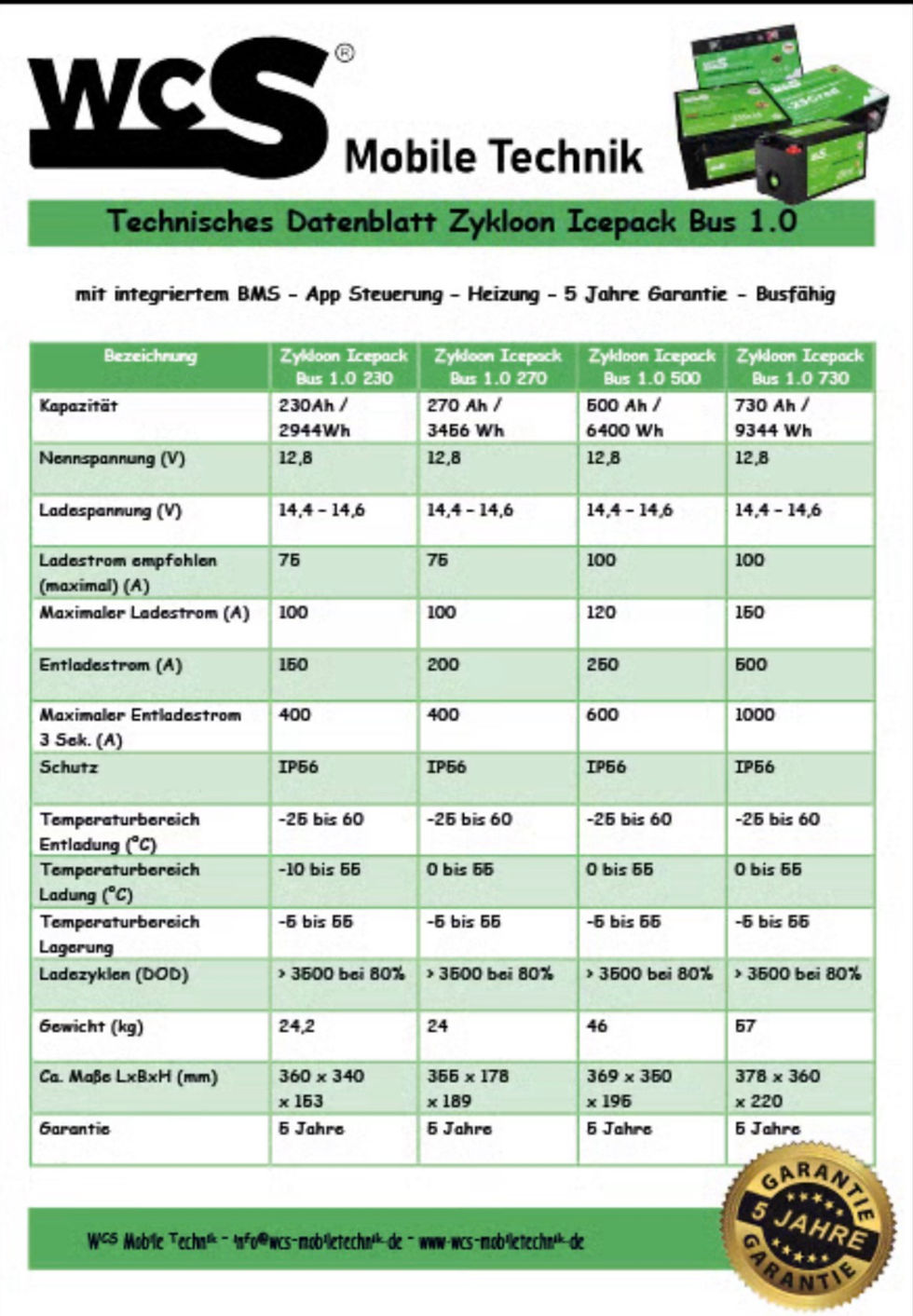 Miniaturbild: Zykloon Icepack Bus 1.0 730 Ah