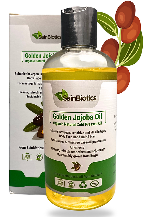 Pure Organic Jojoba Oil for Your Healthy Face, Boday and Hair from SainBiotics