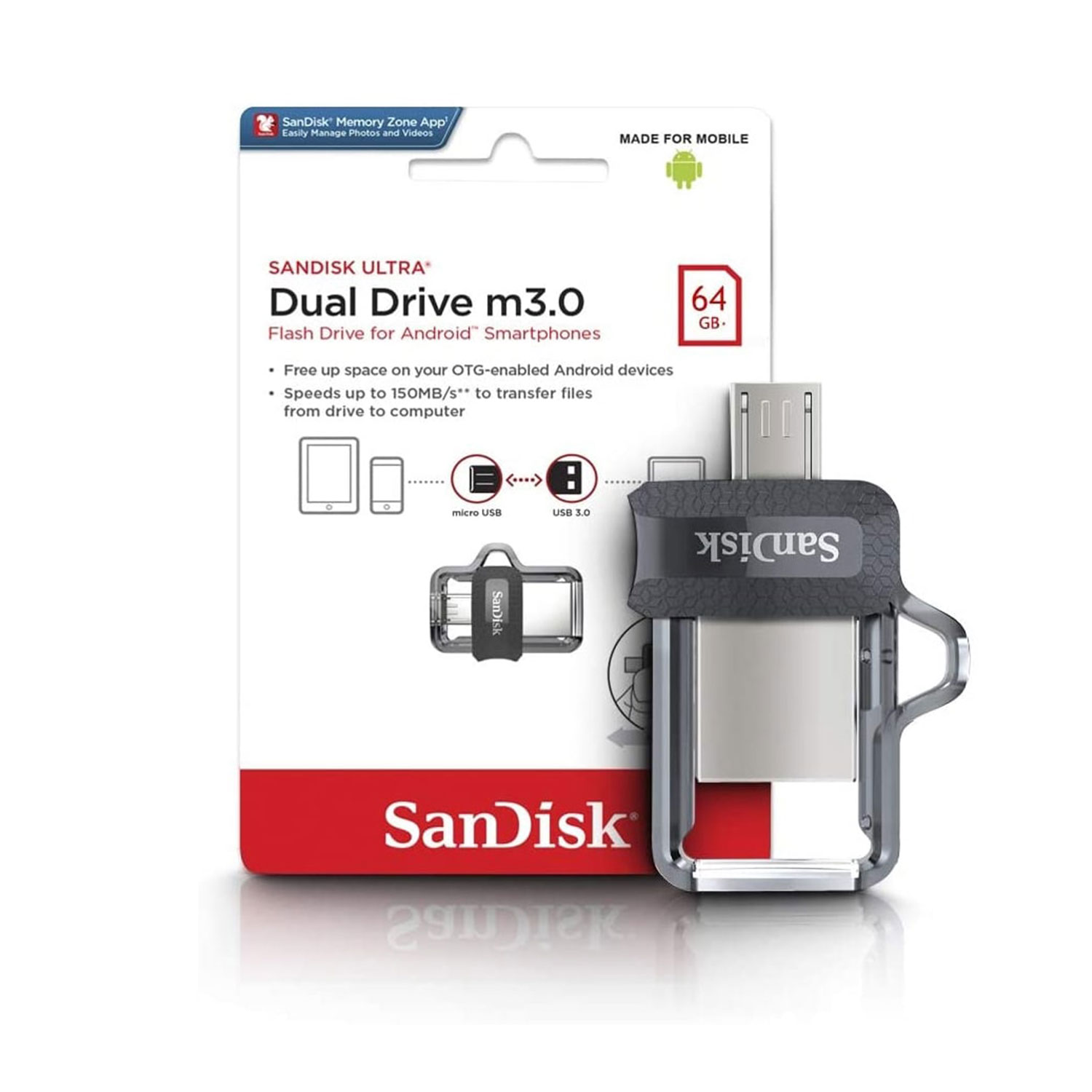 Pendrive 64GB Dual Drive Micro Sandisk M3.0 For Android