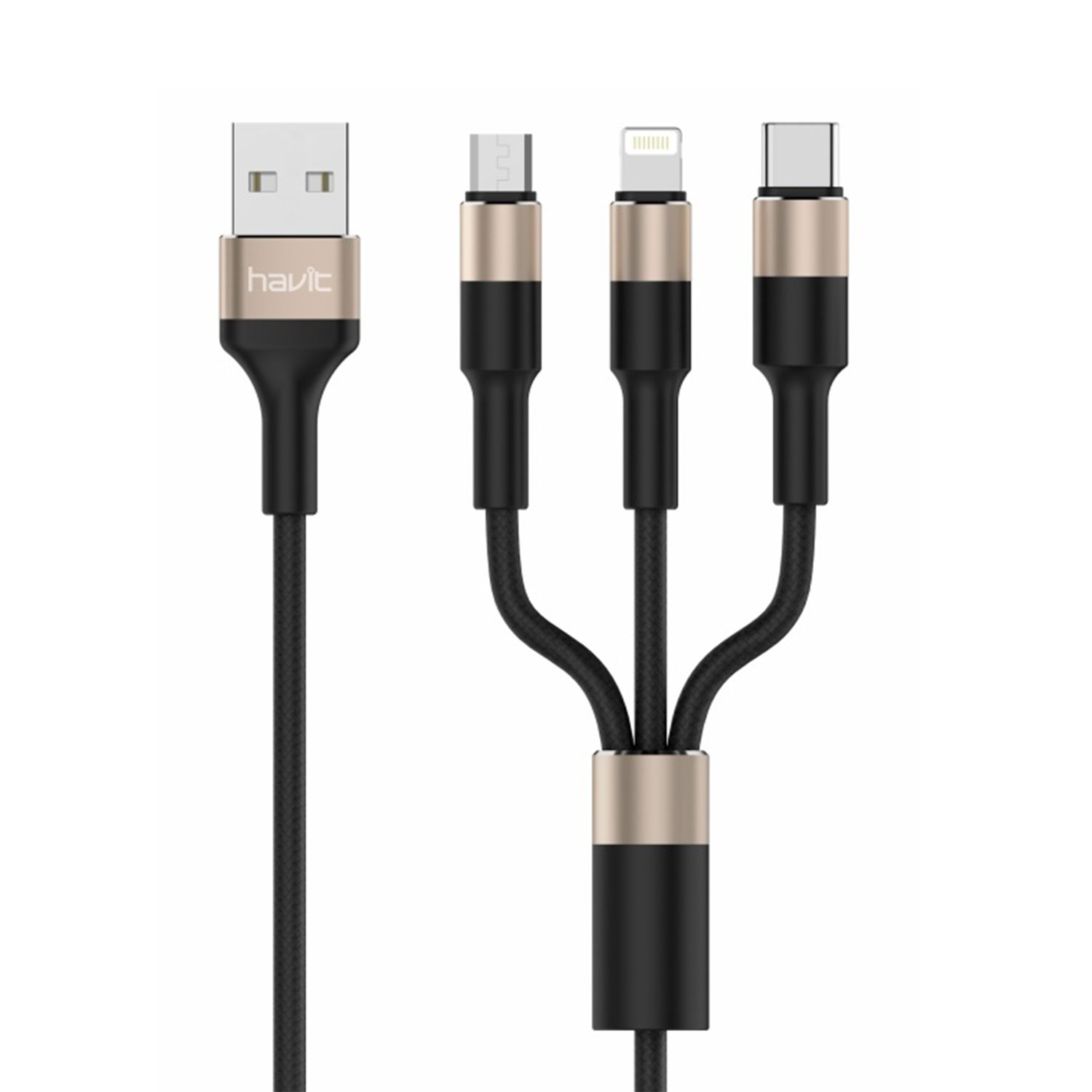 Cable USB 3 en 1 negro Havit hv-h691