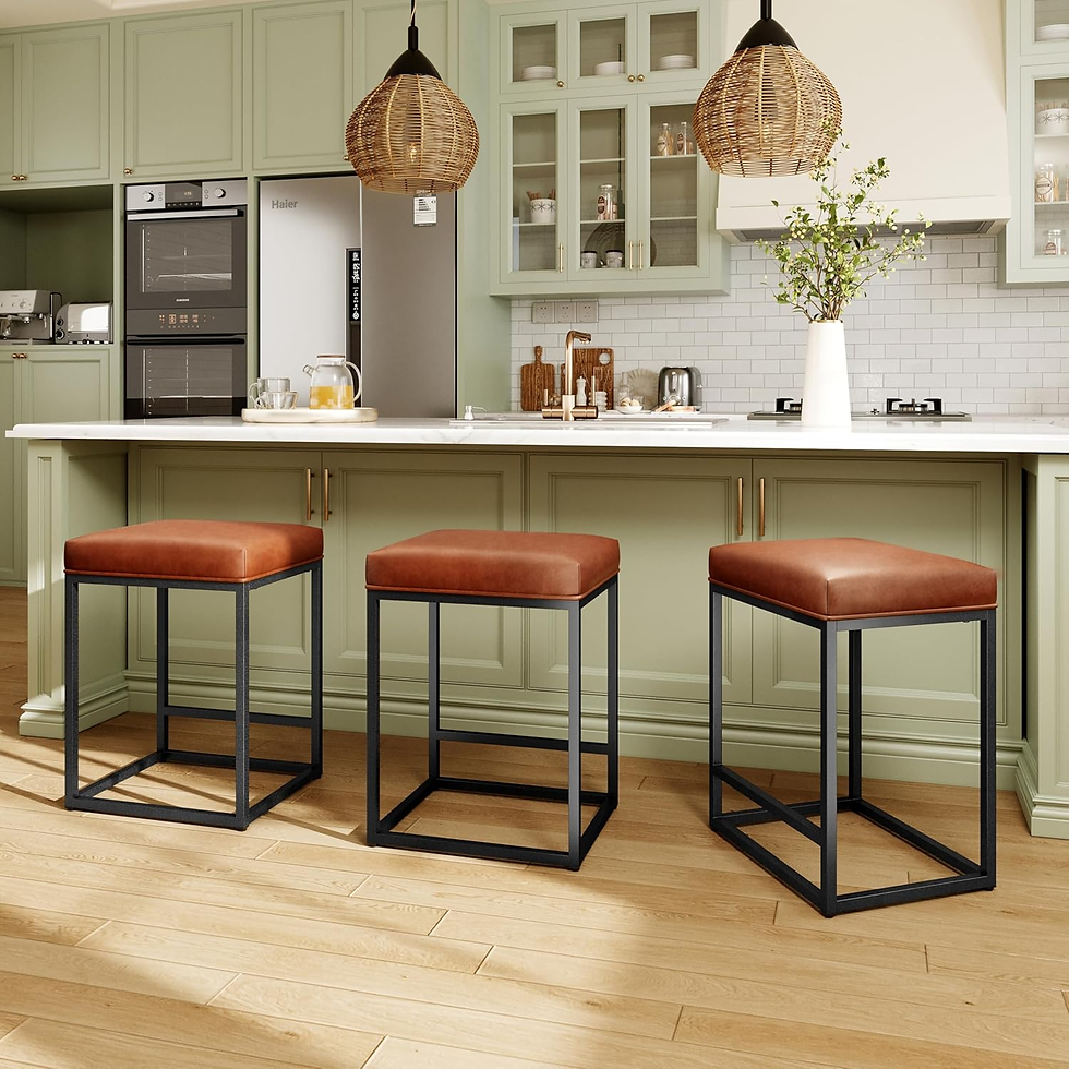 Thumbnail: Counter Height Bar Stools Set of 2, Kitchen Backless Barstools | 24 Inch Modern 