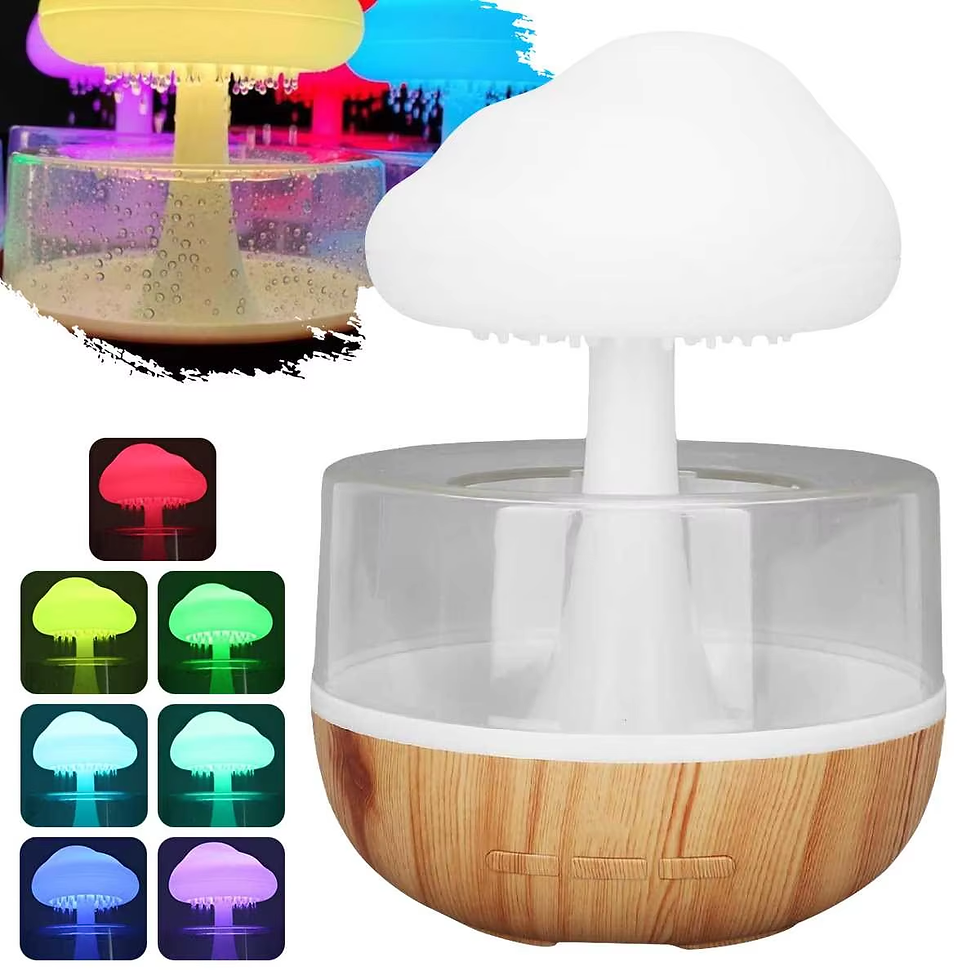 Thumbnail: Rain Cloud Humidifier Rain Colorful Mushroom Cloud Raindrop Atmosphere Lamp Nigh