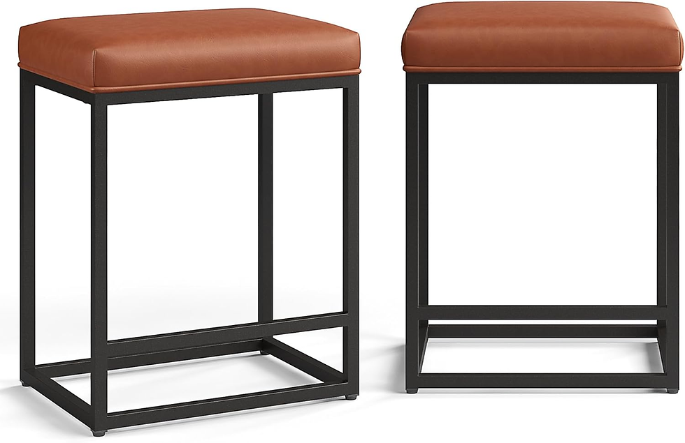 Thumbnail: Counter Height Bar Stools Set of 2, Kitchen Backless Barstools | 24 Inch Modern 