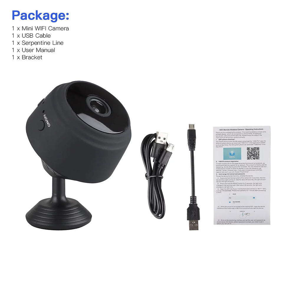 Thumbnail: SZDUDU Mini Wireless Security Camera, Full HD 720P Portable Small HD Nanny Cam w
