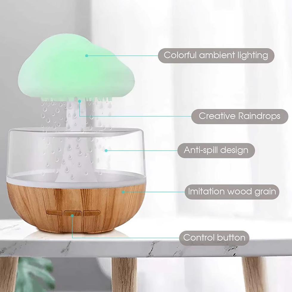 Thumbnail: Rain Cloud Humidifier Rain Colorful Mushroom Cloud Raindrop Atmosphere Lamp Nigh