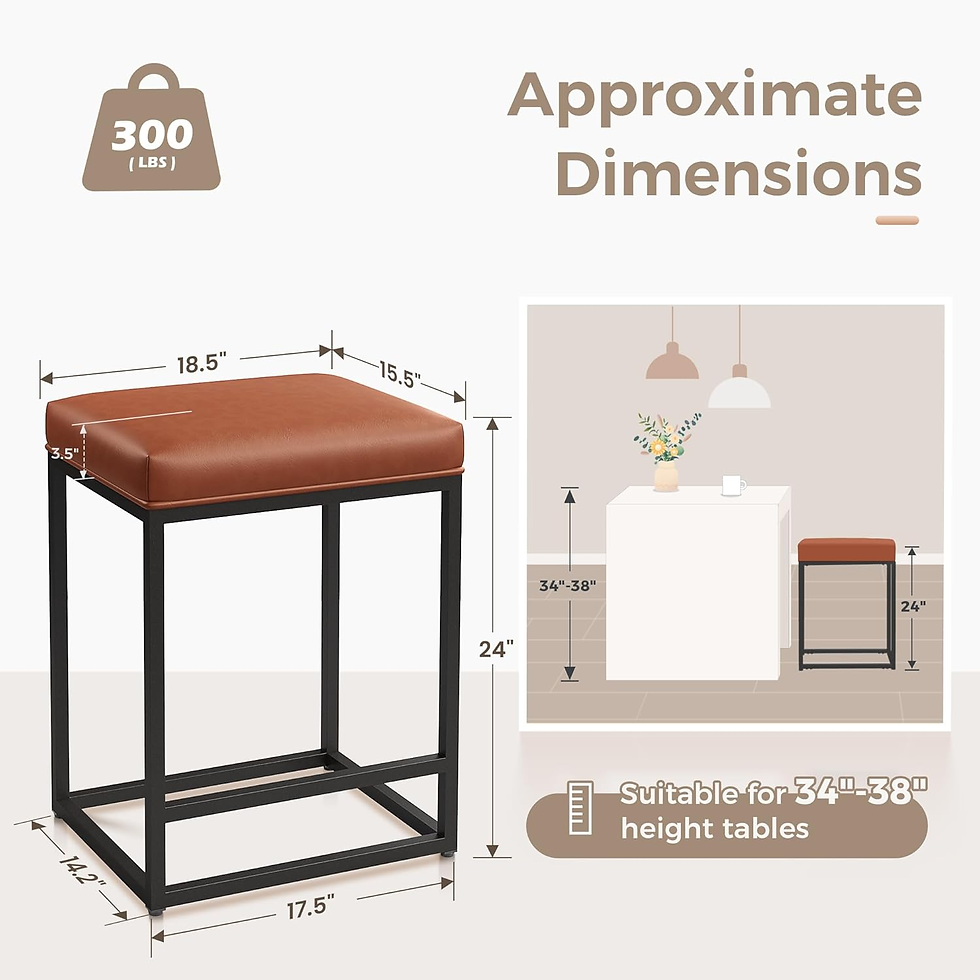 Thumbnail: Counter Height Bar Stools Set of 2, Kitchen Backless Barstools | 24 Inch Modern 