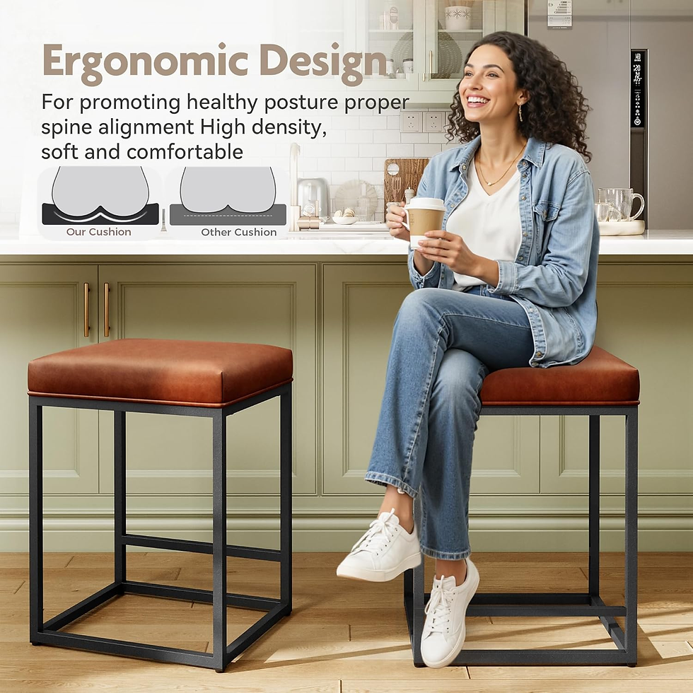 Thumbnail: Counter Height Bar Stools Set of 2, Kitchen Backless Barstools | 24 Inch Modern 