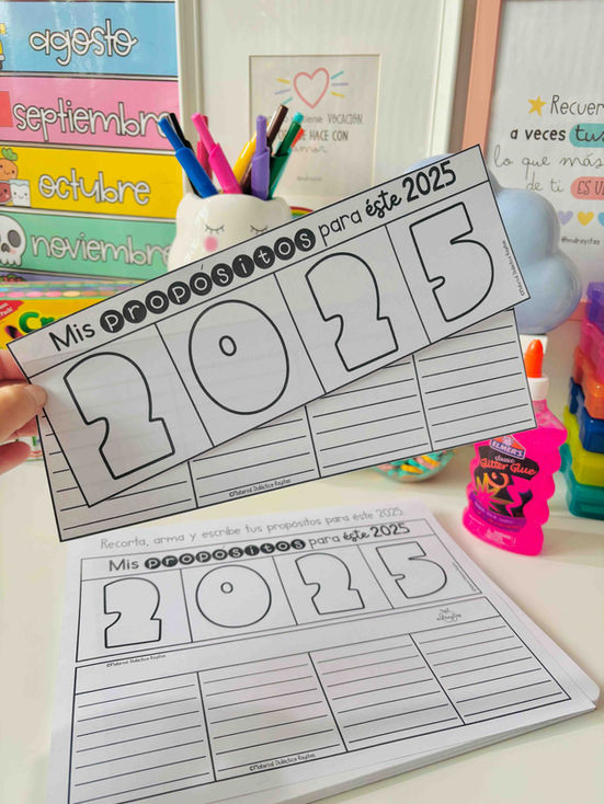 Interactivos Mis propósitos del 2025 con 3 diseños para regresar a clases