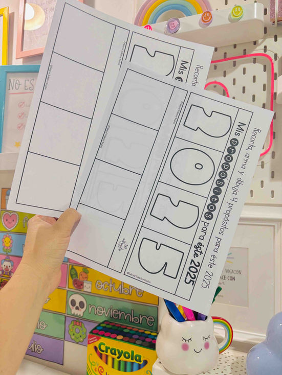 Interactivos Mis propósitos del 2025 con 3 diseños para regresar a clases