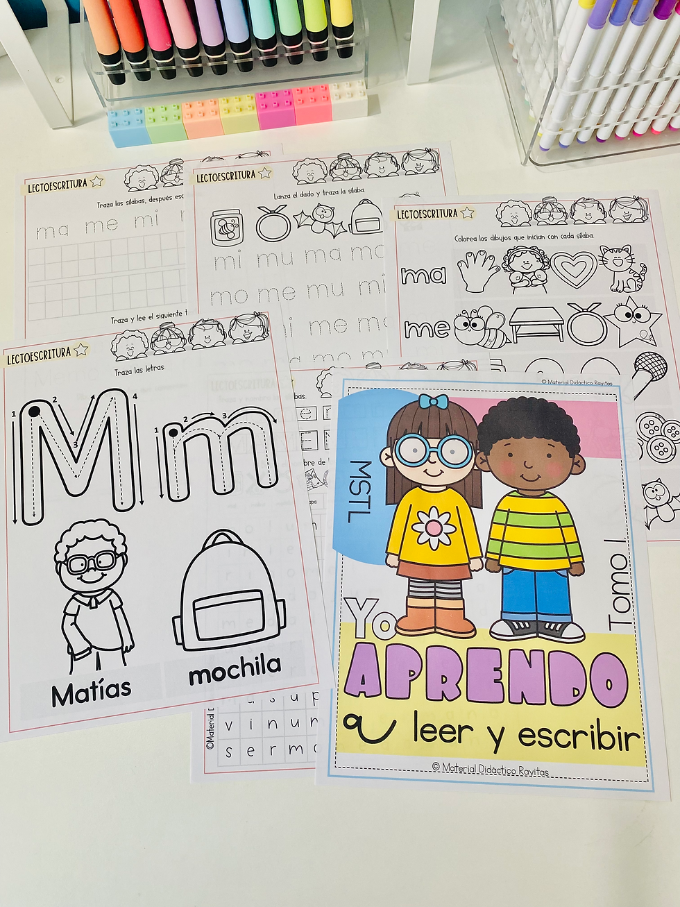 Cuadernillo Yo aprendo a leer y escribir Tomo 1 con actividades para las consonantes M, S, T y L