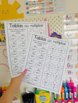 Tablas de multiplicar de otoño
