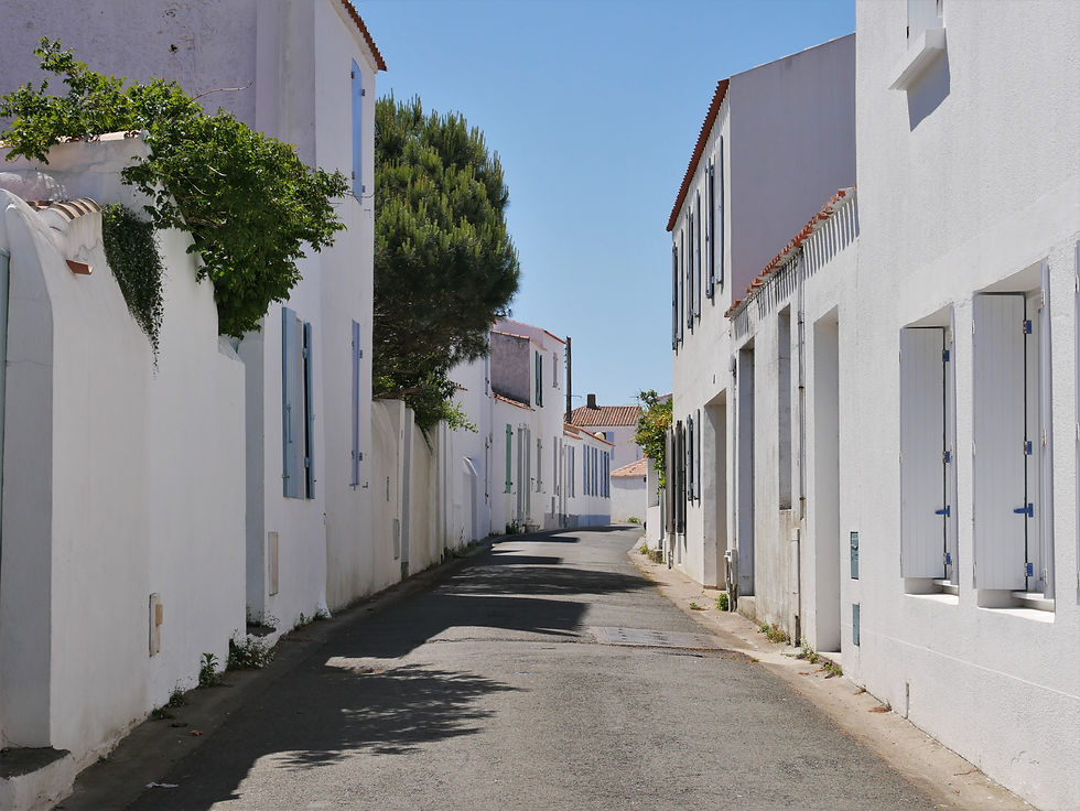 l'ambiance "méditerranéenne" esquissée dès la Vendée se poursuit dans l'Aunis (La Rochelle), et la Saintonge. Ici, île de Ré et la Rochelle.