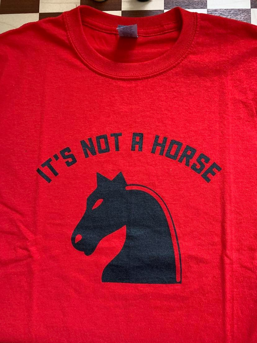 Thumbnail: 100% cotton chess-design T-shirt"Knight"