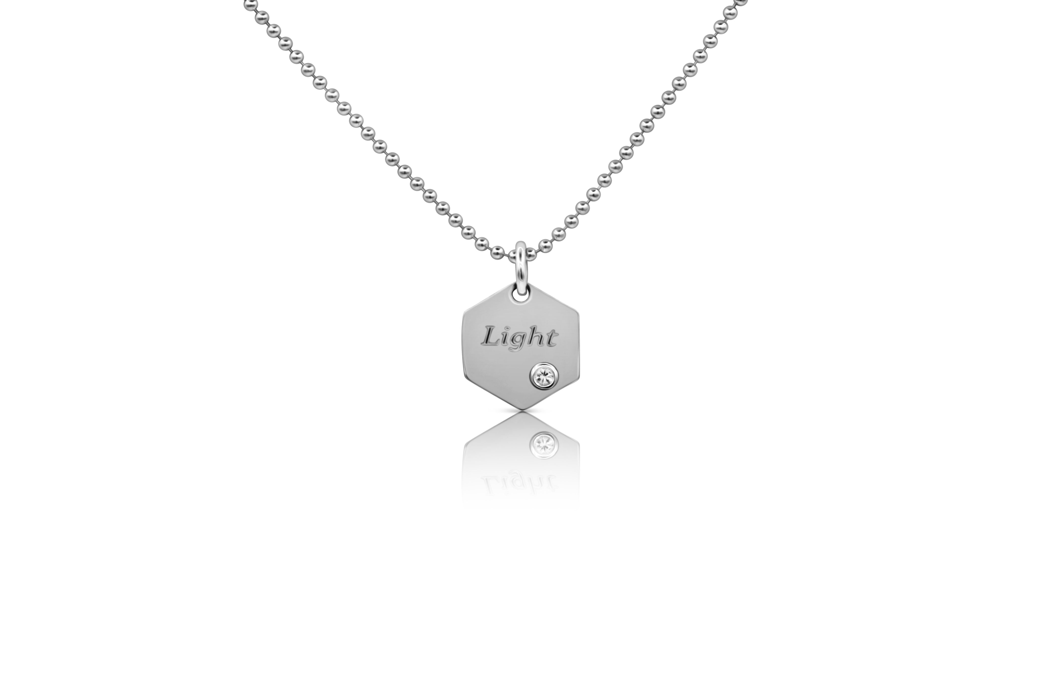 Honeycomb "Light" Pendant with White Sapphire in Sterling SilverPN 061 WS