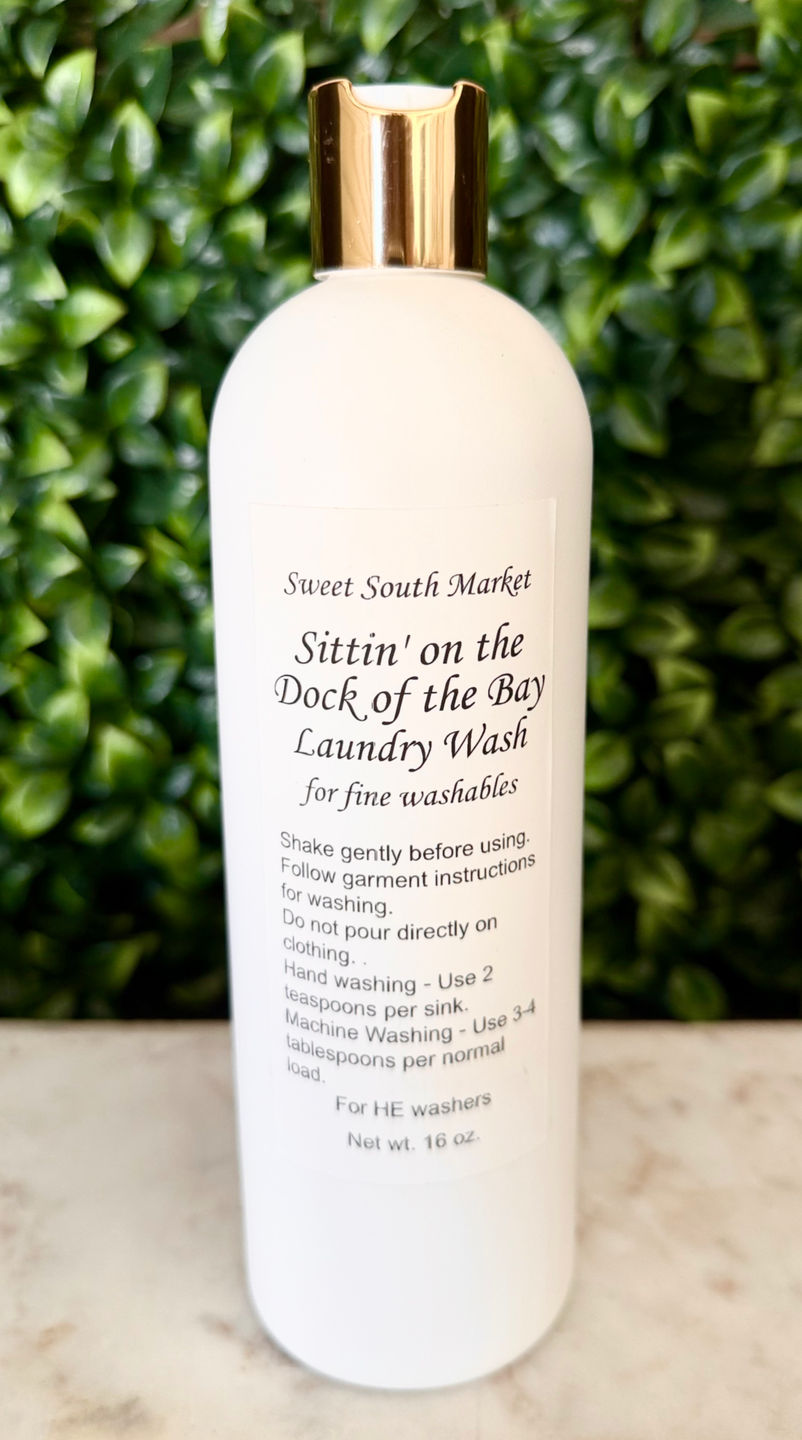 White bottle of Sittin' on the Dock of the Bay Laundry Wash Sweet South Market.