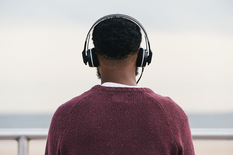 Man Wearing Headphones