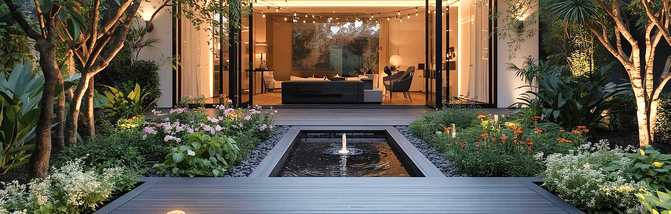 A sacred meditation space in a modern ba