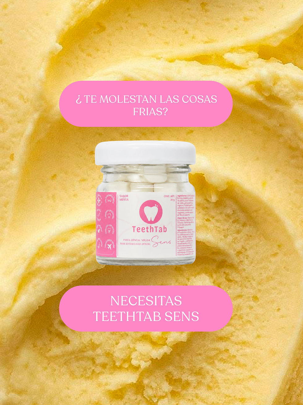 Miniatura: TeethTab SENS | Pasta dental para sensibilidad dental, libre de nitratos
