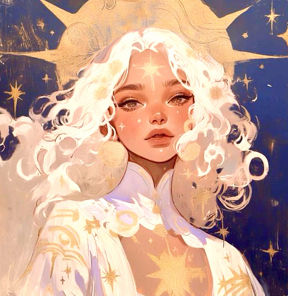 Art representing solar goddess Tellot Tarot reading