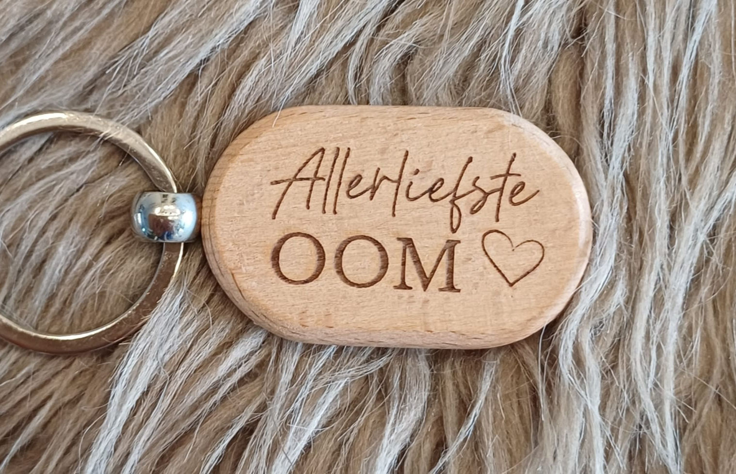 Houten sleutelhanger Oom