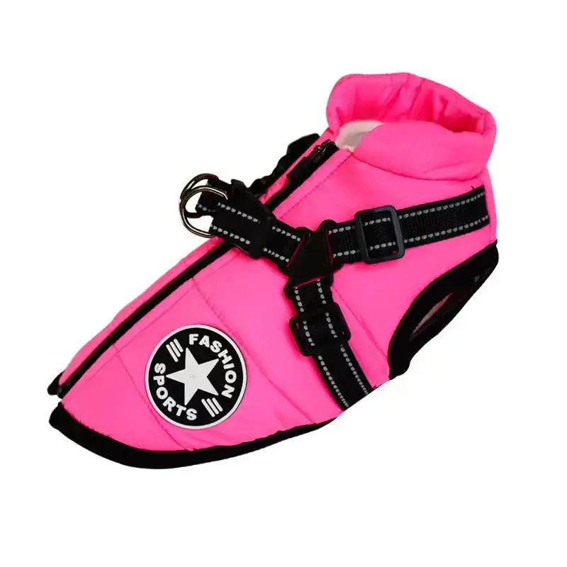 Thumbnail: Large Pet Dog Jacket With Harness Winter Warm Dog Clothes For Labrador Waterproo
