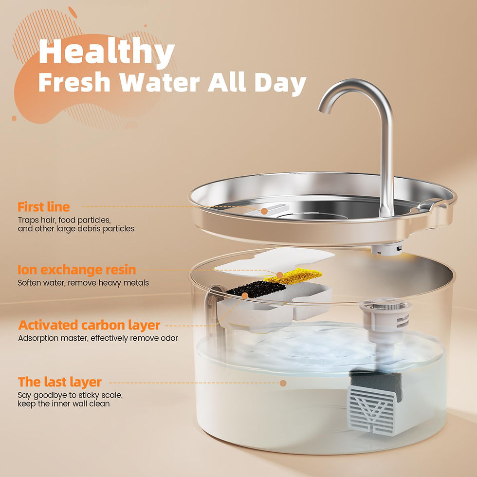 Thumbnail: 2.2L Automatic Cat Fountain Stainless Steel Pet Water Dispenser Silent Water Pum