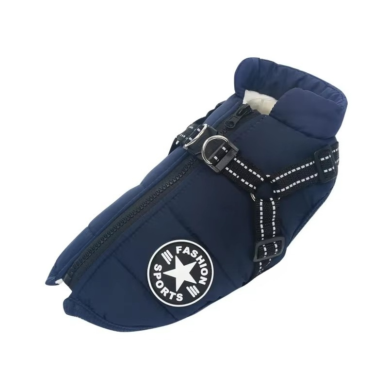 Thumbnail: Large Pet Dog Jacket With Harness Winter Warm Dog Clothes For Labrador Waterproo