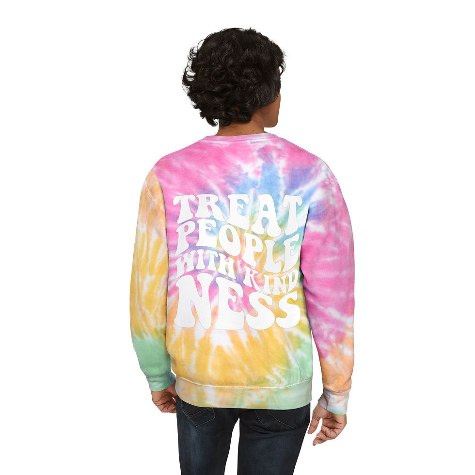 Thumbnail: Treat People With Kindness tie-dye sweatshirt | pastel blue spiral crewneck