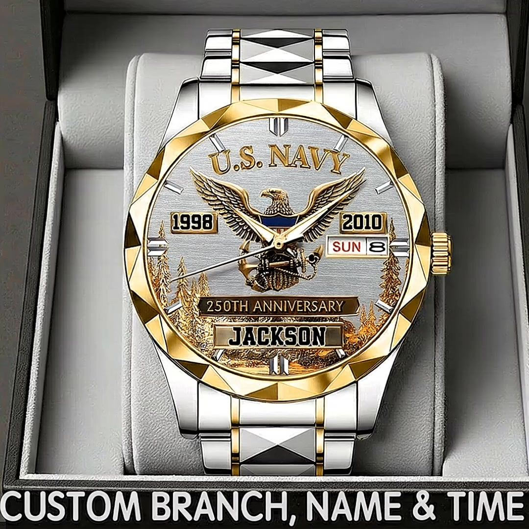 250th Anniversary Customized Veteran Watch - Personalized Name & Year And Milita