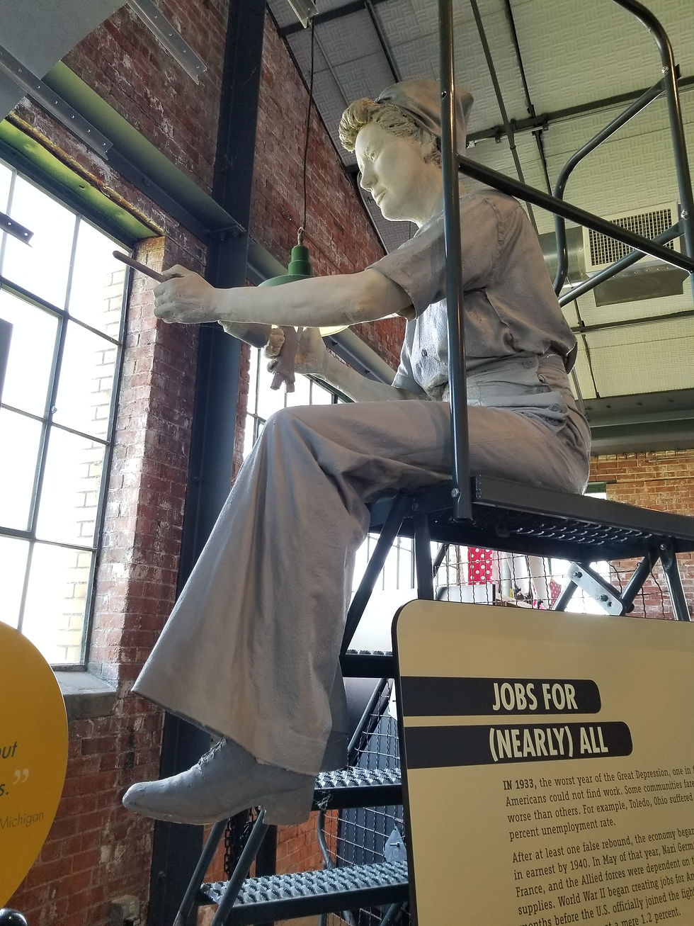 Figure 6. Sculpture of “Working Rosie (Visitor Center permanent exhibit installed in 2014, part of the Ford Assembly Building complex in Richmond, California). Image credit Nidia K. Trejo.