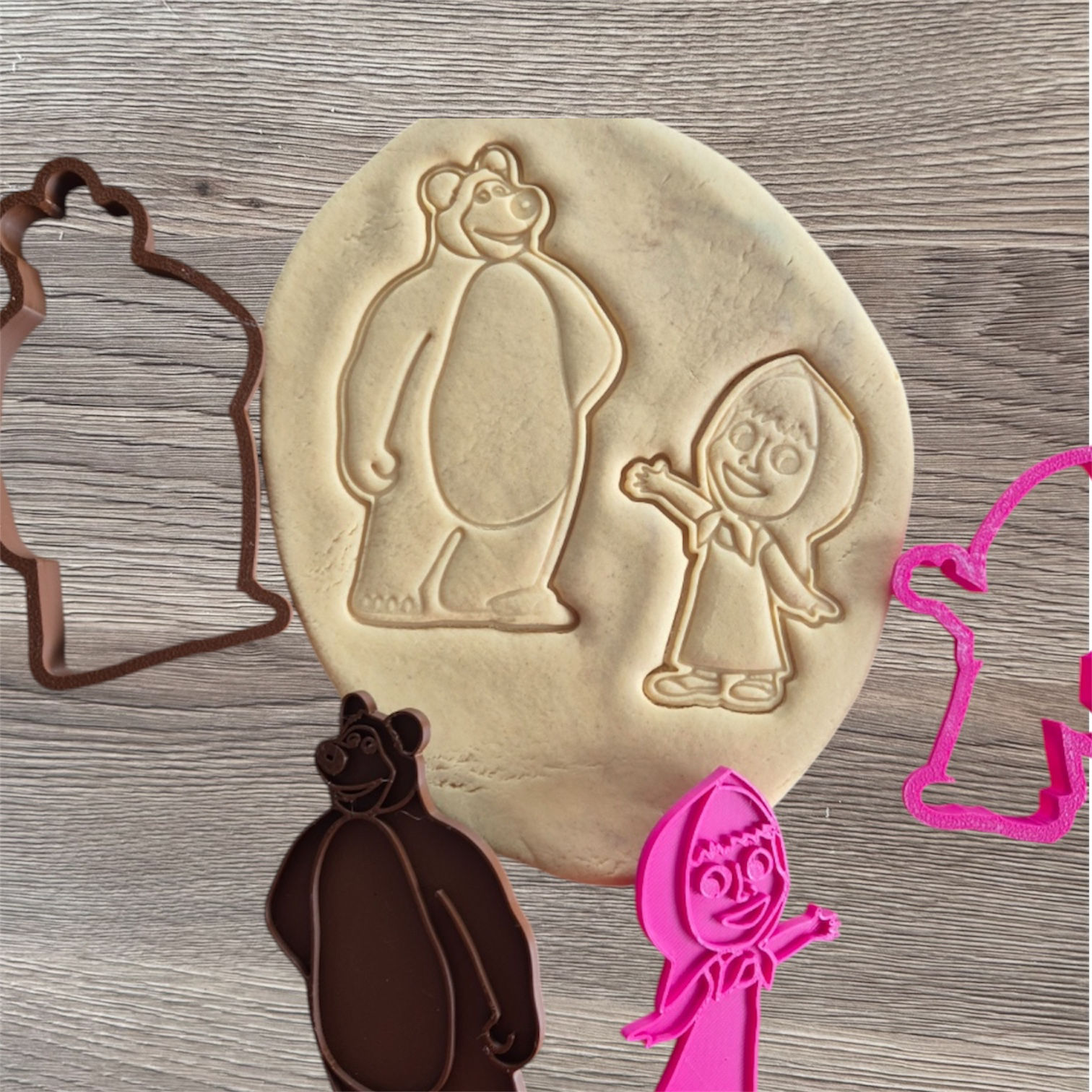 Masha and Bear Cookie Cutters and Stamp set