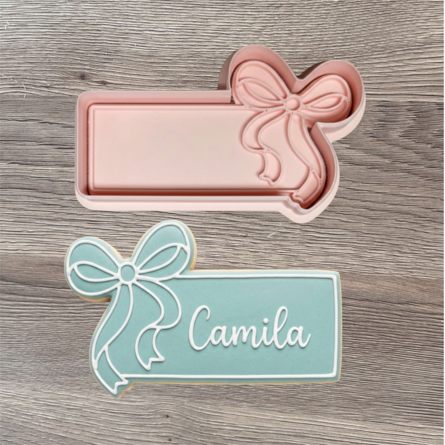 Cookie Cutter and stamp - Rectangle Bow