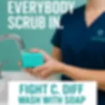 Fight C.Diff and wash your hands with soap. Scrub in to stop C.diff in Edmonton Alberta.
