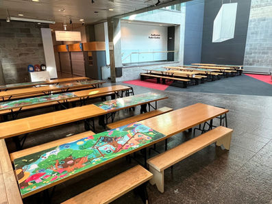 Tabletop illustration of a child's dream house, by Canadian artist Fanny Berthiaume.