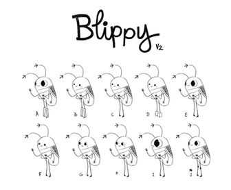 Character design for Blippy, the main firefly character for a picture book pitch by Fanny Berthiaume.