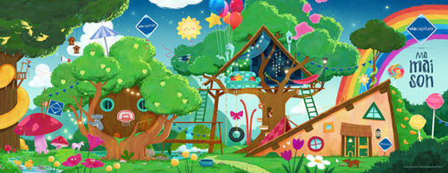 A child's dream house based on suggestions from real kids. Illustrated by Fanny Berthiaume for the Museum of Civilization.