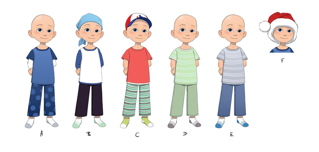 Pajamas color propositions by Fanny Berthiaume, for the 2020 IGA holiday short Made with Love.